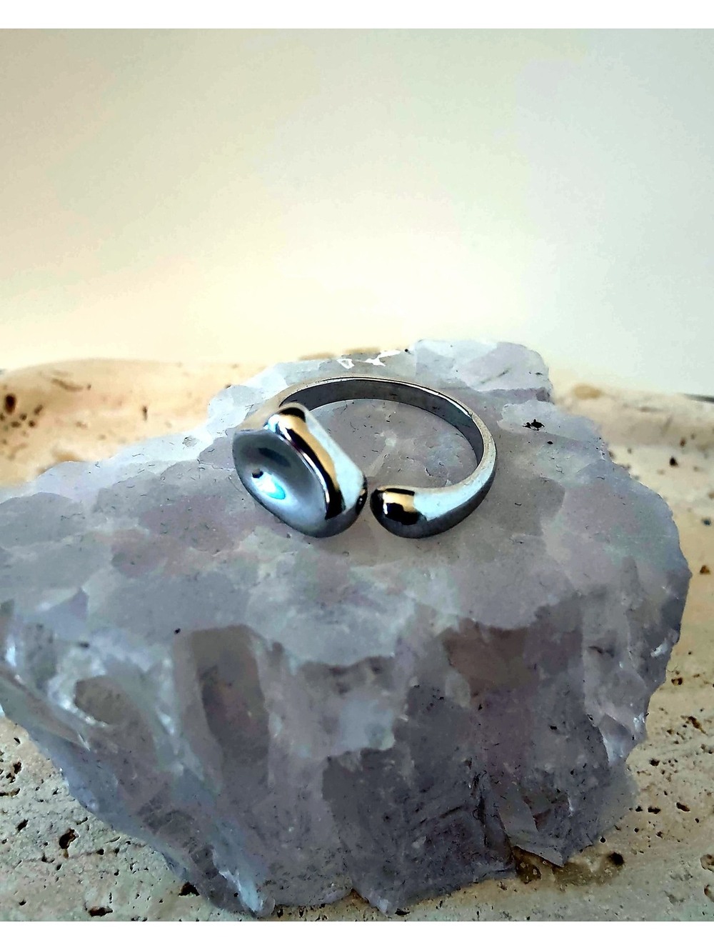 14K White Gold-Filled Open Bypass Ring | Adjustable Ring